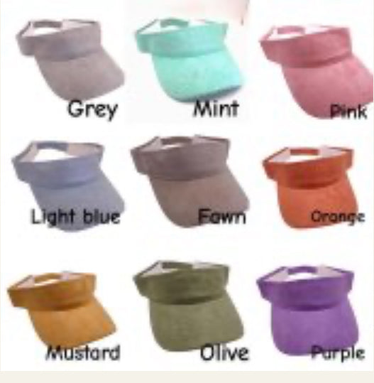 Hand Burned Faux Suede Visor