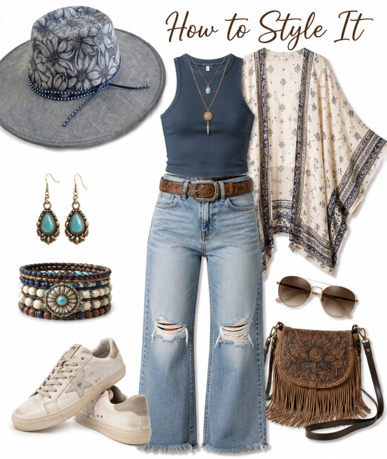 Hand Burned Sunflower Wide Brim Hat