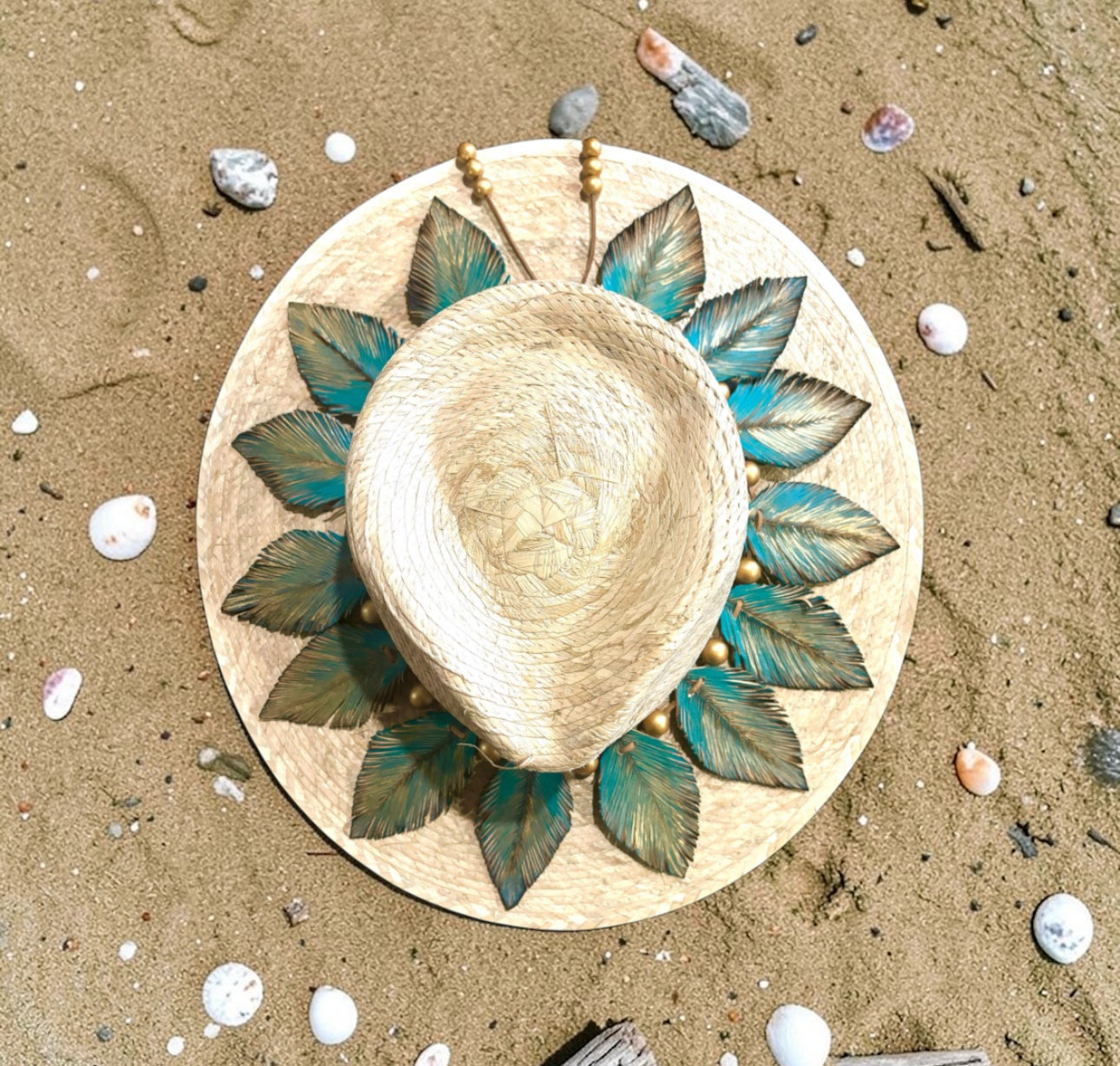 Summer Feather Band Straw Hat