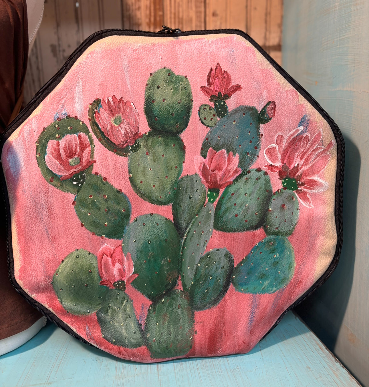 Hand Painted Wide Brim Hat Traveling Case