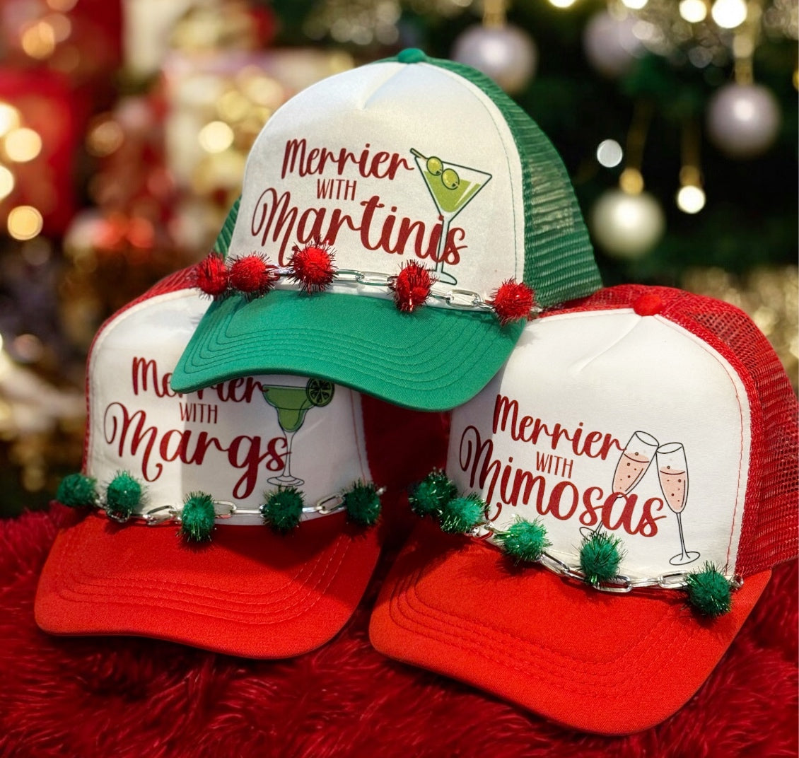 Christmas Cocktail Trucker Hats